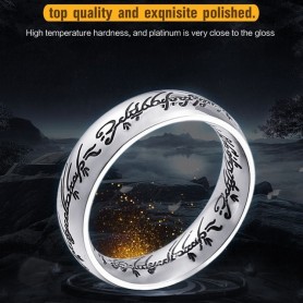 BEIER Gold Color Hobbit Gift Midi Ring Stainless Steel One Ring Of Power jewelry Lord of Ring Women and Men High Quality BR-R059