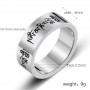 BEIER Fashion Men's High Polished Stainless Steel Buddhism Mantra Ring Bring Lucky Jewelry BR-R072