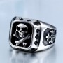 BEIER Drop Shipping Sale Stainless Pirate Part Plated-Gold Skull For Man Titanium Steel Boy's Punk Fashion Ring BR8-331