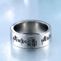 BEIER Fashion Men's High Polished Stainless Steel Buddhism Mantra Ring Bring Lucky Jewelry BR-R072